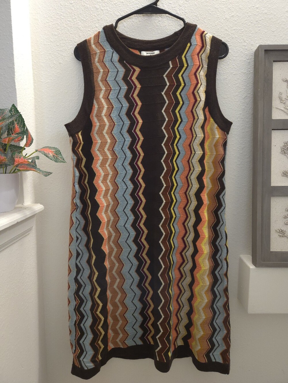 Missoni for Target NWT Brown Multi Zigzag Knit Sleeveless Midi Dress XL